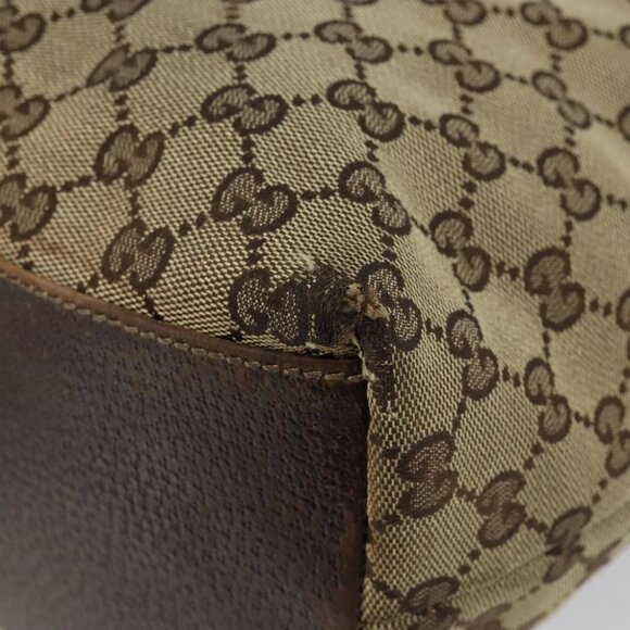 GUCCI GG Canvas Tote Bag Beige Gold - Picture 12 of 15